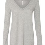 Bella Canvas Women’s Flowy Long Sleeve V-Neck T-Shirt