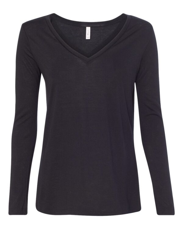 BELLA + CANVAS Women’s Flowy Long Sleeve V-Neck T-Shirt