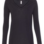 BELLA + CANVAS Women’s Flowy Long Sleeve V-Neck T-Shirt