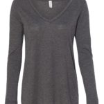 BELLA + CANVAS Women’s Flowy Long Sleeve V-Neck T-Shirt