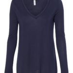 BELLA + CANVAS Women’s Flowy Long Sleeve V-Neck T-Shirt