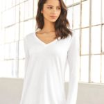 BELLA + CANVAS Women’s Flowy Long Sleeve V-Neck T-Shirt