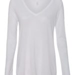 BELLA + CANVAS Women’s Flowy Long Sleeve V-Neck T-Shirt