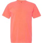 Neon Red Orange Front High Garment-Dyed Heavyweight T-Shirt