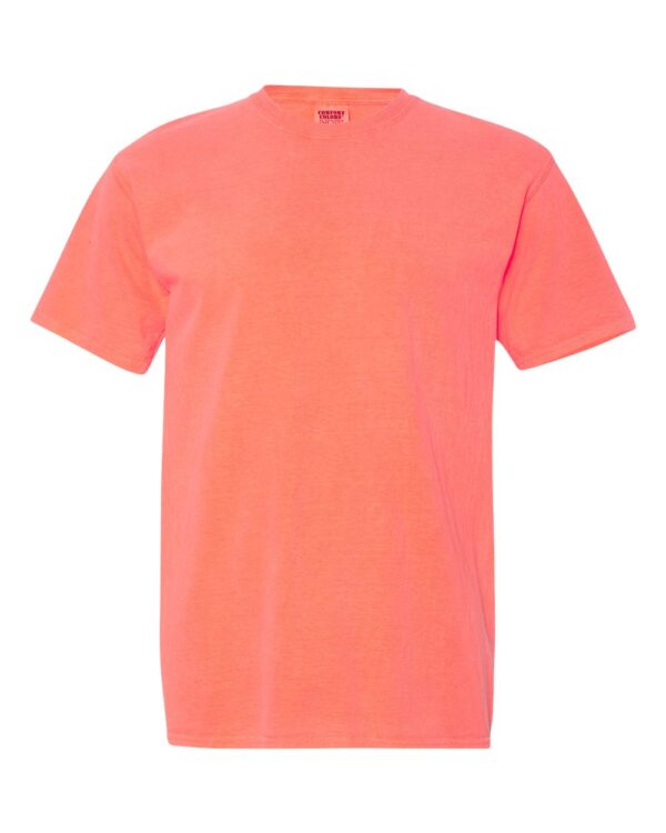 Neon Red Orange Front High Garment-Dyed Heavyweight T-Shirt