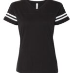 LAT Apparel Women’s Football V-Neck Fine Jersey T-Shirt