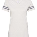 LAT Apparel Women’s Football V-Neck Fine Jersey T-Shirt