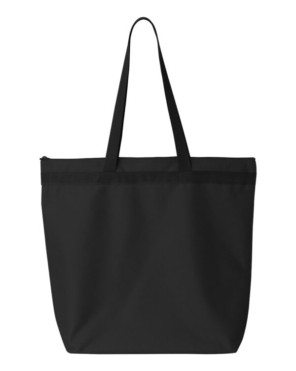 Black Front High Liberty Bags; Recycled Zippered Tote