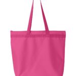 Hot Pink Front High Liberty Bags; Recycled Zippered Tote
