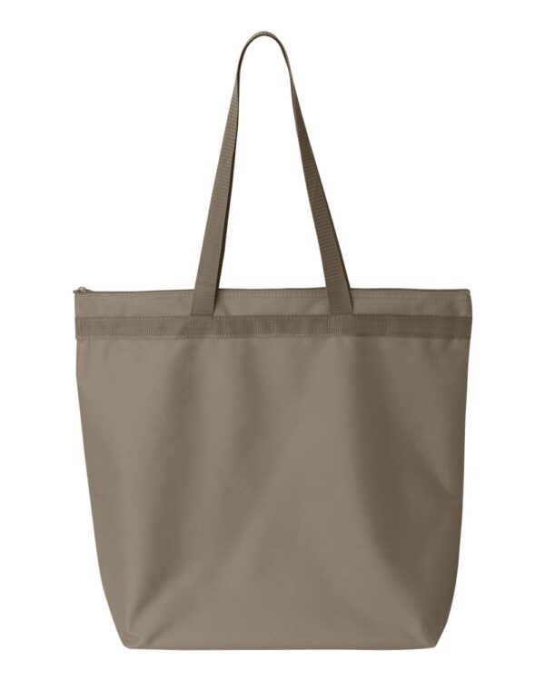 Khakhi Front High Liberty Bags; Recycled Zippered Tote