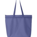 lavender Front High Liberty Bags; Recycled Zippered Tote