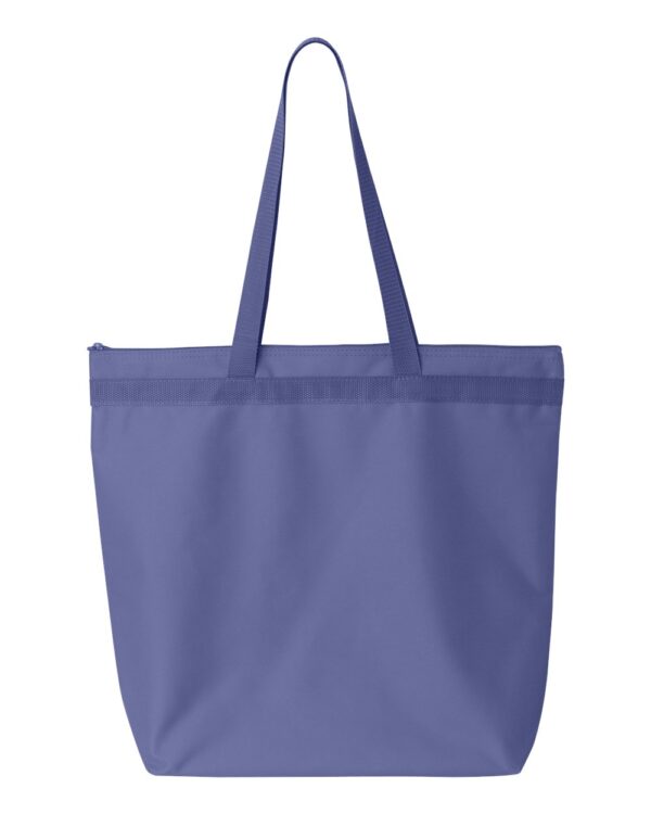 lavender Front High Liberty Bags; Recycled Zippered Tote