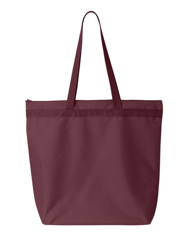 Maroon Front High Liberty Bags; Recycled Zippered Tote
