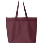 Maroon Front High Liberty Bags; Recycled Zippered Tote