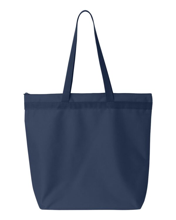 Navy Front High Liberty Bags; Recycled Zippered Tote