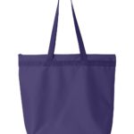 Purple Front High Liberty Bags; Recycled Zippered Tote