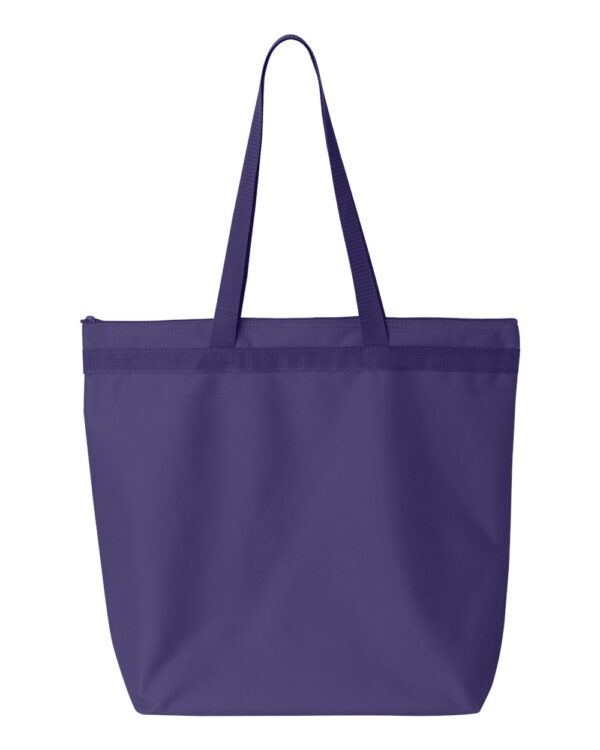 Purple Front High Liberty Bags; Recycled Zippered Tote