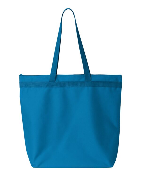 Turquoise Front High Liberty Bags; Recycled Zippered Tote
