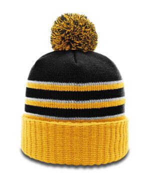 richardson striped pom beanie with cuff