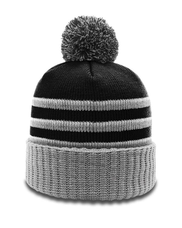 richardson striped pom beanie with cuff
