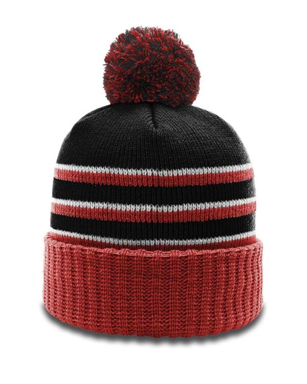 richardson striped pom beanie with cuff