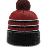 richardson striped pom beanie with cuff