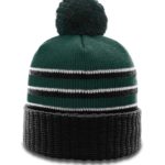 richardson striped pom beanie with cuff