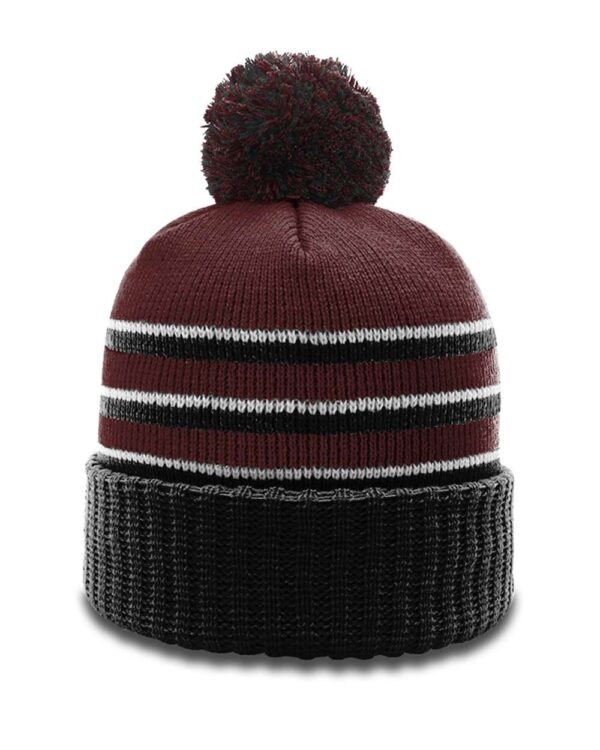 richardson striped pom beanie with cuff