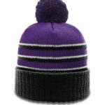 richardson striped pom beanie with cuff