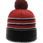 richardson striped pom beanie with cuff