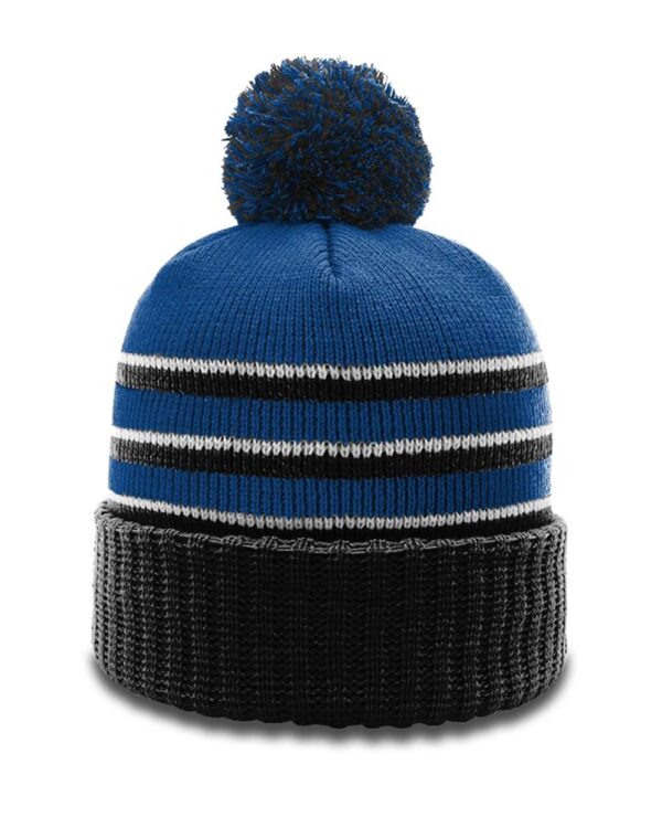 richardson striped pom beanie with cuff
