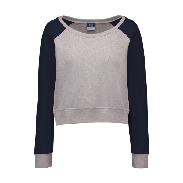 MV Sports; Camila Cropped Colorblock Crew-Neck Sweatshirt