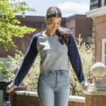 MV Sports; Camila Cropped Colorblock Crew-Neck Sweatshirt