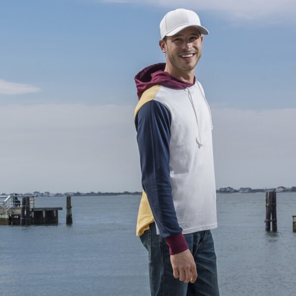 MV Sports Dean Peached Jersey Hooded Long Sleeve T