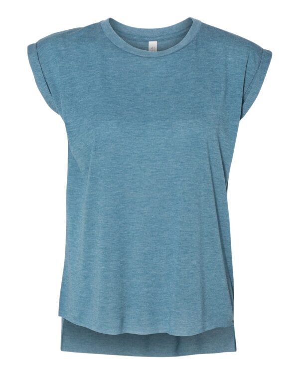 BELLA + CANVAS Women’s Flowy Muscle T-Shirt With Rolled Cuffs