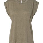 BELLA + CANVAS Women’s Flowy Muscle T-Shirt With Rolled Cuffs