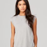 BELLA + CANVAS Women’s Flowy Muscle T-Shirt With Rolled Cuffs