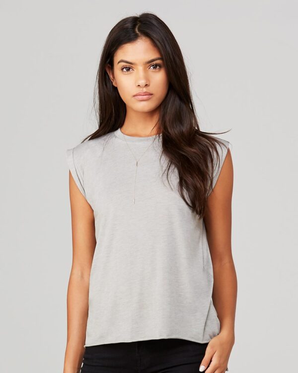 BELLA + CANVAS Women’s Flowy Muscle T-Shirt With Rolled Cuffs