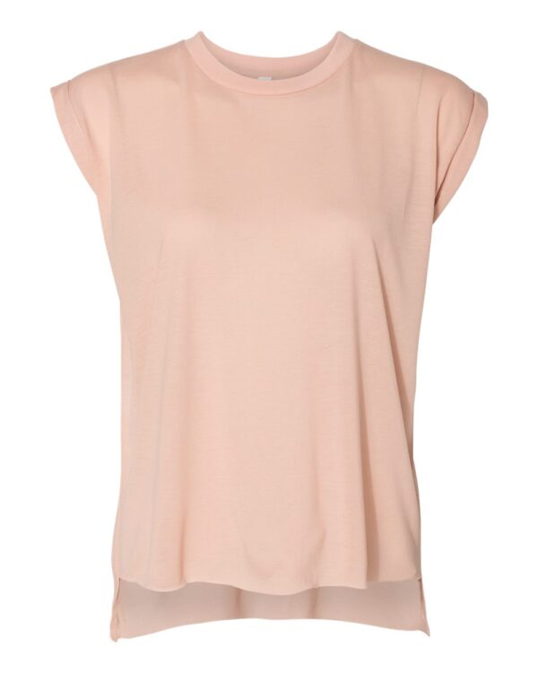 BELLA + CANVAS Women’s Flowy Muscle T-Shirt With Rolled Cuffs