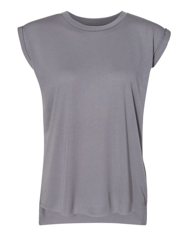 BELLA + CANVAS Women’s Flowy Muscle T-Shirt With Rolled Cuffs