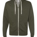 Independent Unisex Heather French Terry Zip-Up Hooded Sweatshirt
