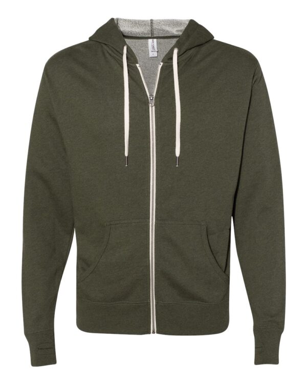 Independent Unisex Heather French Terry Zip-Up Hooded Sweatshirt