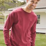 Garment-Dyed Long Sleeve T-Shirt With a Pocket