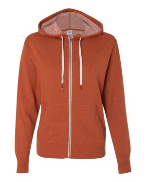 Independent Unisex Heather French Terry Zip-Up Hooded Sweatshirt